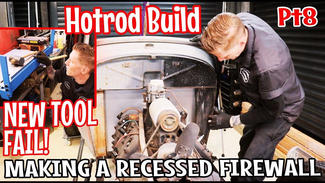 Budget V8 Hotrod Build - Pt8. Making a recessed firewall. Bending tool fail!