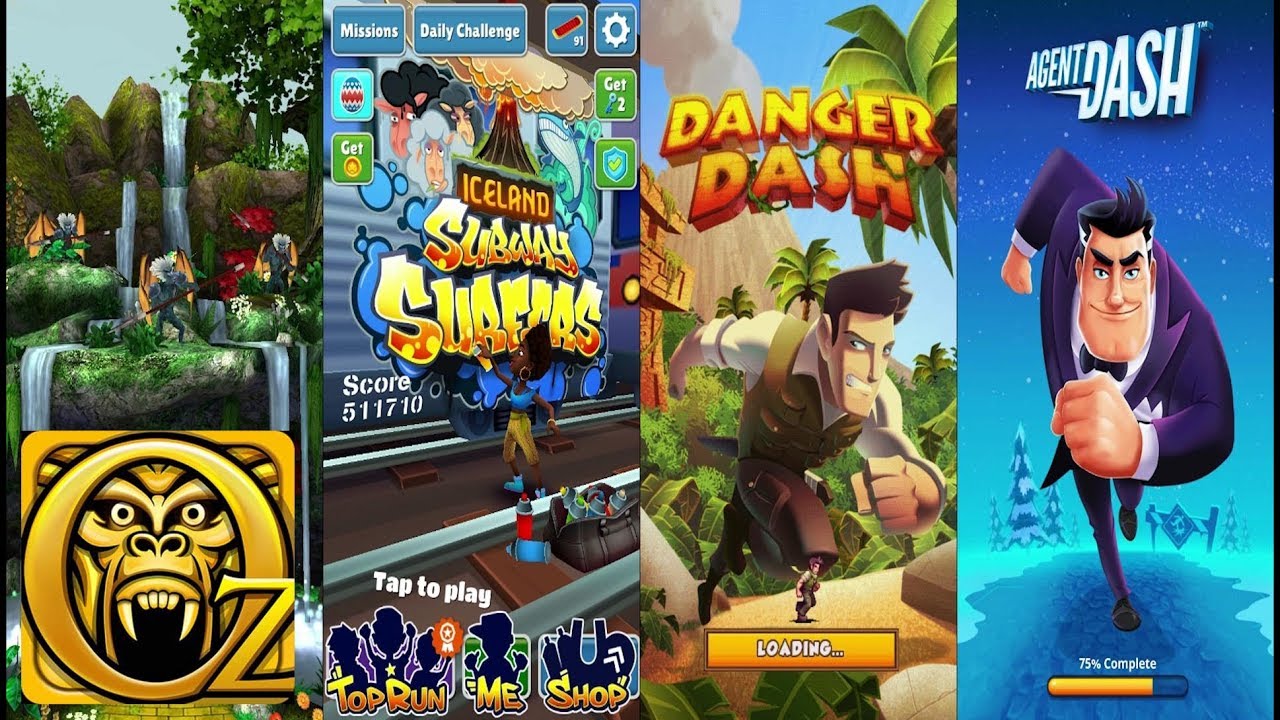 Temple Run Oz Vs Subway Surfers Iceland Vs Danger Dash Vs Agent Dash - Endless Run Gameplay