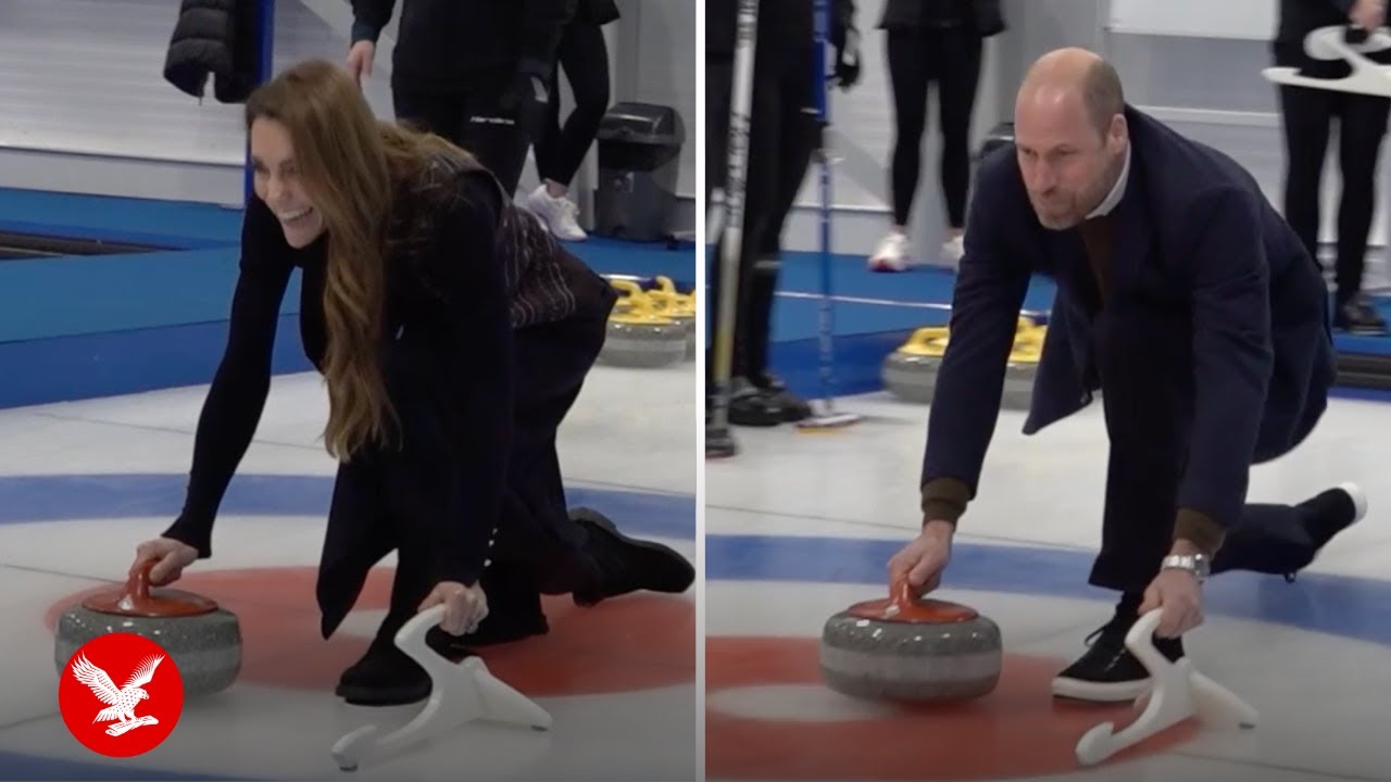 Kate and William try curling with Team GB ahead of Winter Olympics