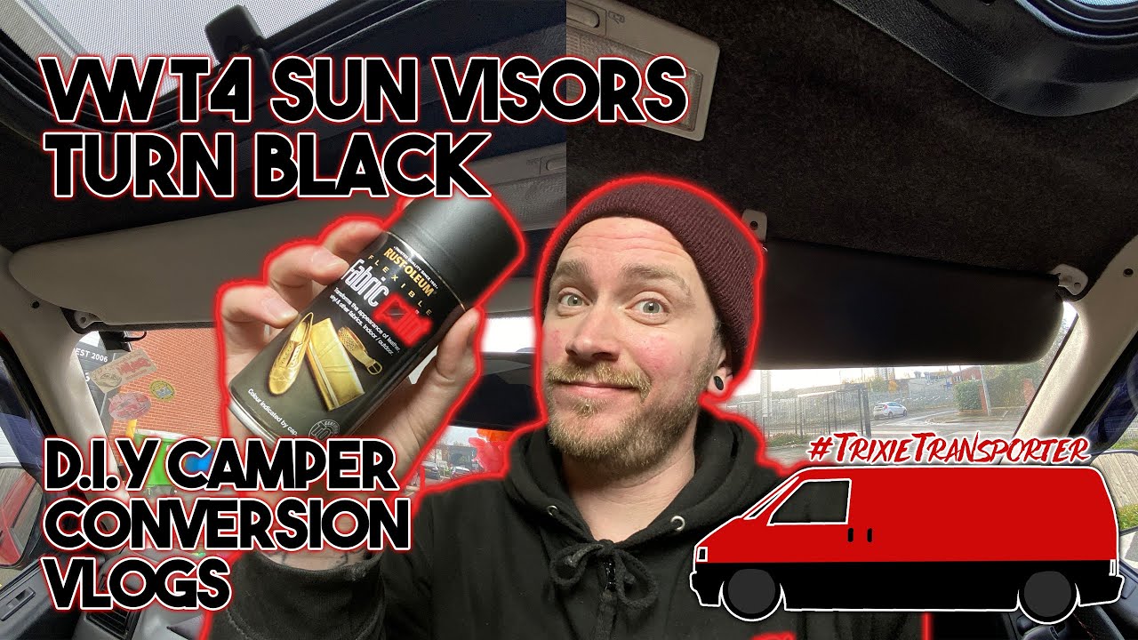 VW T4 Sun Visors Go Black  - RUST-OLEUM Fabric Spray Paint