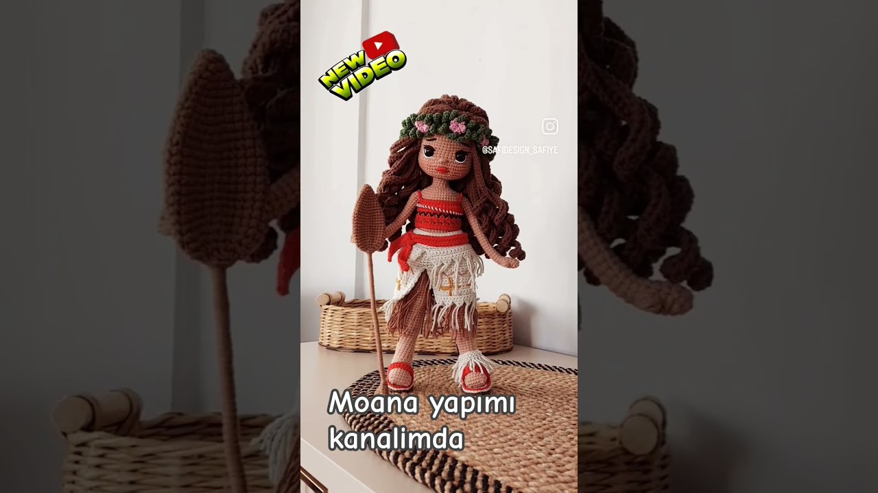 MOANA💓#crochet #amigurumi #handmade #diy #tutorial #moana #makeup #pattern #doll #tığişi