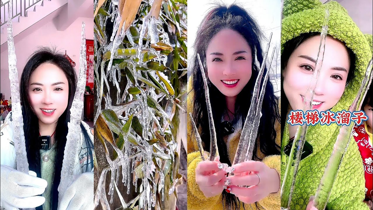 SOLO / ASMR ICICLE ICE EATING / HARD ICE / REAL SNOW / THIN ICE