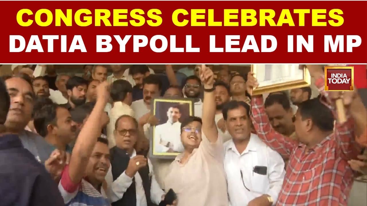 Congress Celebrates As Ghanshyam Singh Leads In Datia Bypoll, Leaders Praise Rahul Gandhi