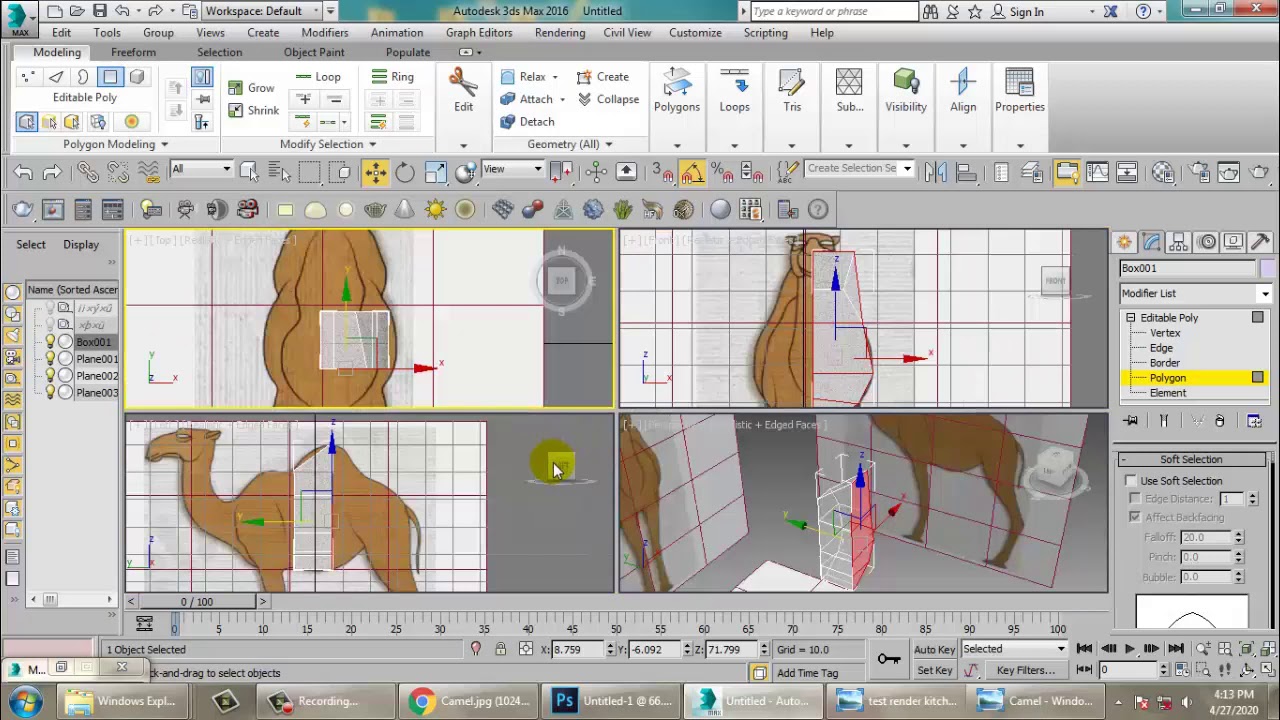 Tutorial on Modeling a 3d Animal (Camel) in 3dsmax ( Part1 )