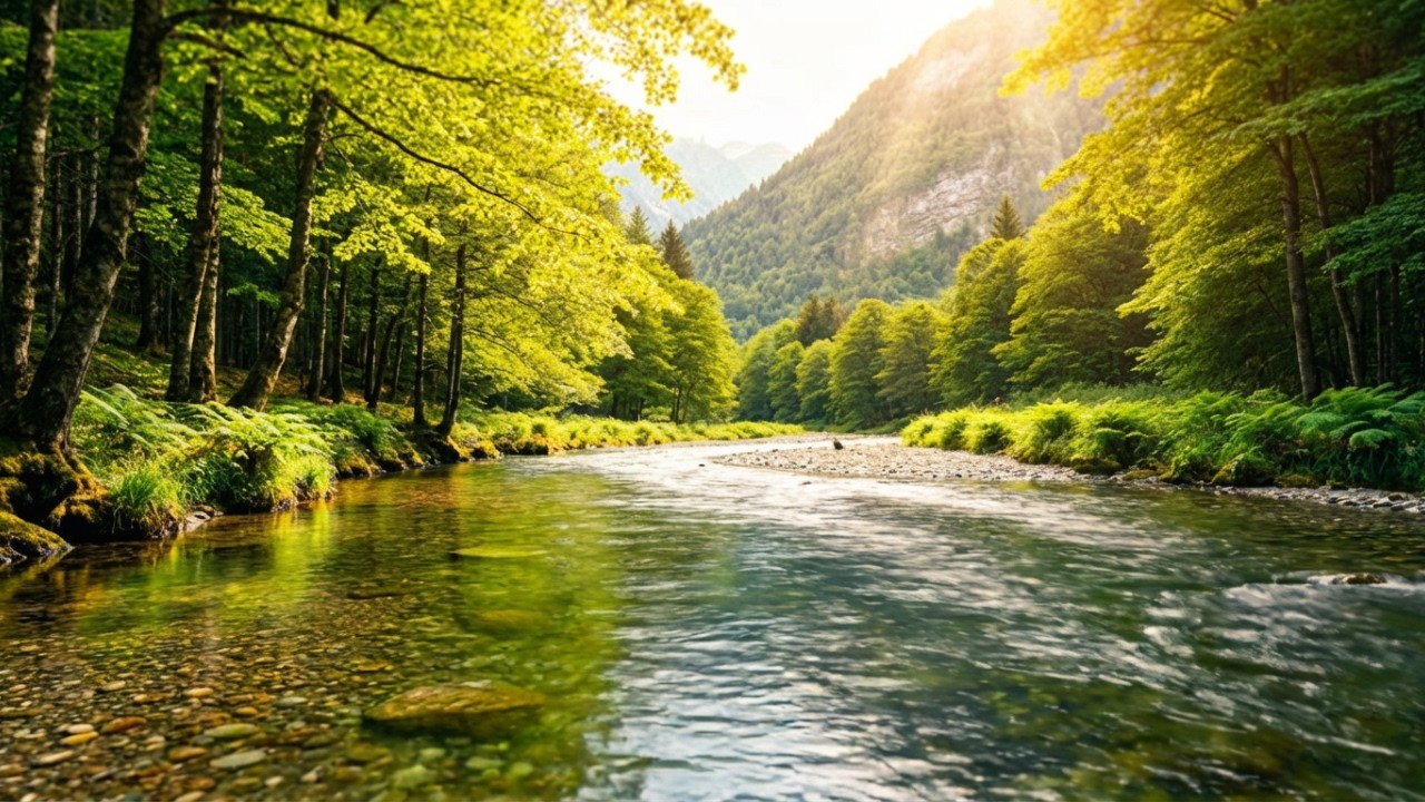 Gentle Calm Medicine Over Misty River Dawn for Clear Thoughts 🌤️