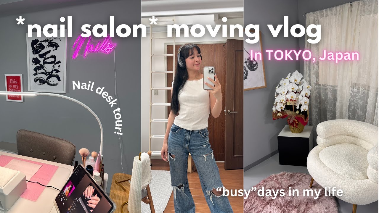 moving in to my new ✨nail salon✨ vlog | 19y/o nail artist in Tokyo, tour + days in my life