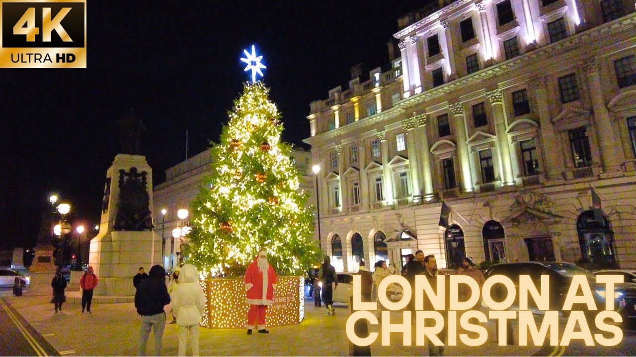 🎄 WALKING LONDON ON CHRISTMAS EVE 🎄 | Regeht Street To The London Eye In Festive Stroll [4K]