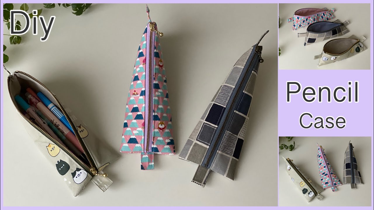 簡単ペンケース作り方,How To Make Easy Pencil Case, Cute, Fun Sewing Tutorials, diy
