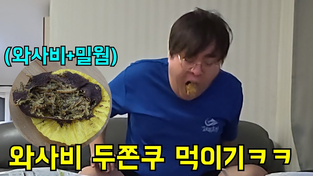 와사비+밀웜 두쫀쿠 몰래 먹이기ㅋㅋㅋ