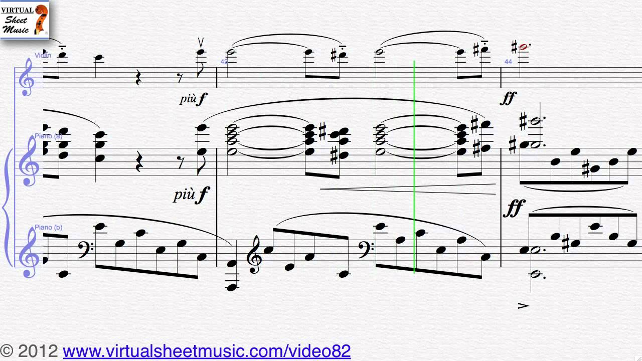 Franz Liszt's, Nocturne - Liebestraume Sheet Music for Violin and Piano sheet music - Video Score