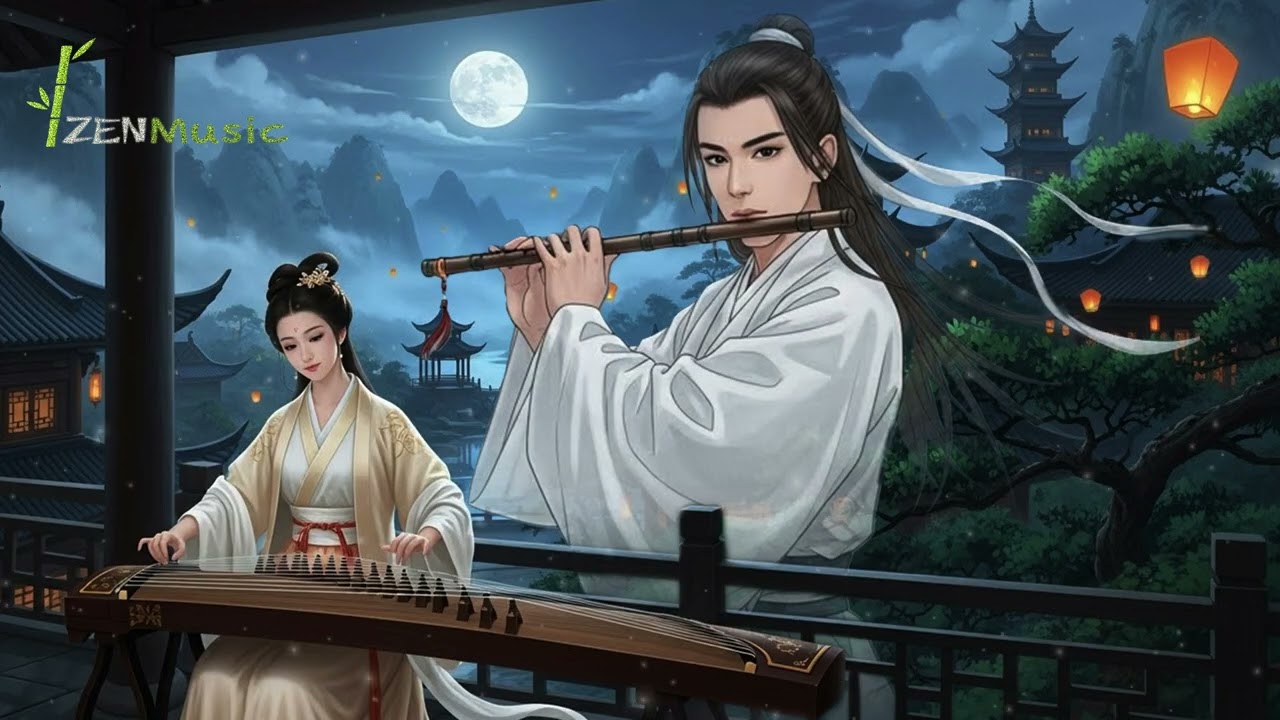 Zen Chinese Bamboo Flute & Guzheng   Peaceful Meditation Music for Calm Mind