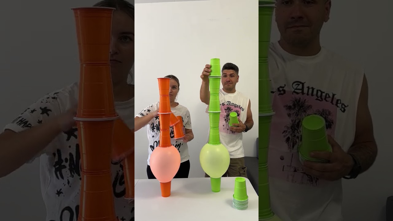 Balloon Cup Pyramid Challenge! 🎈 Can You Keep It Standing? | Crazy Battles #54