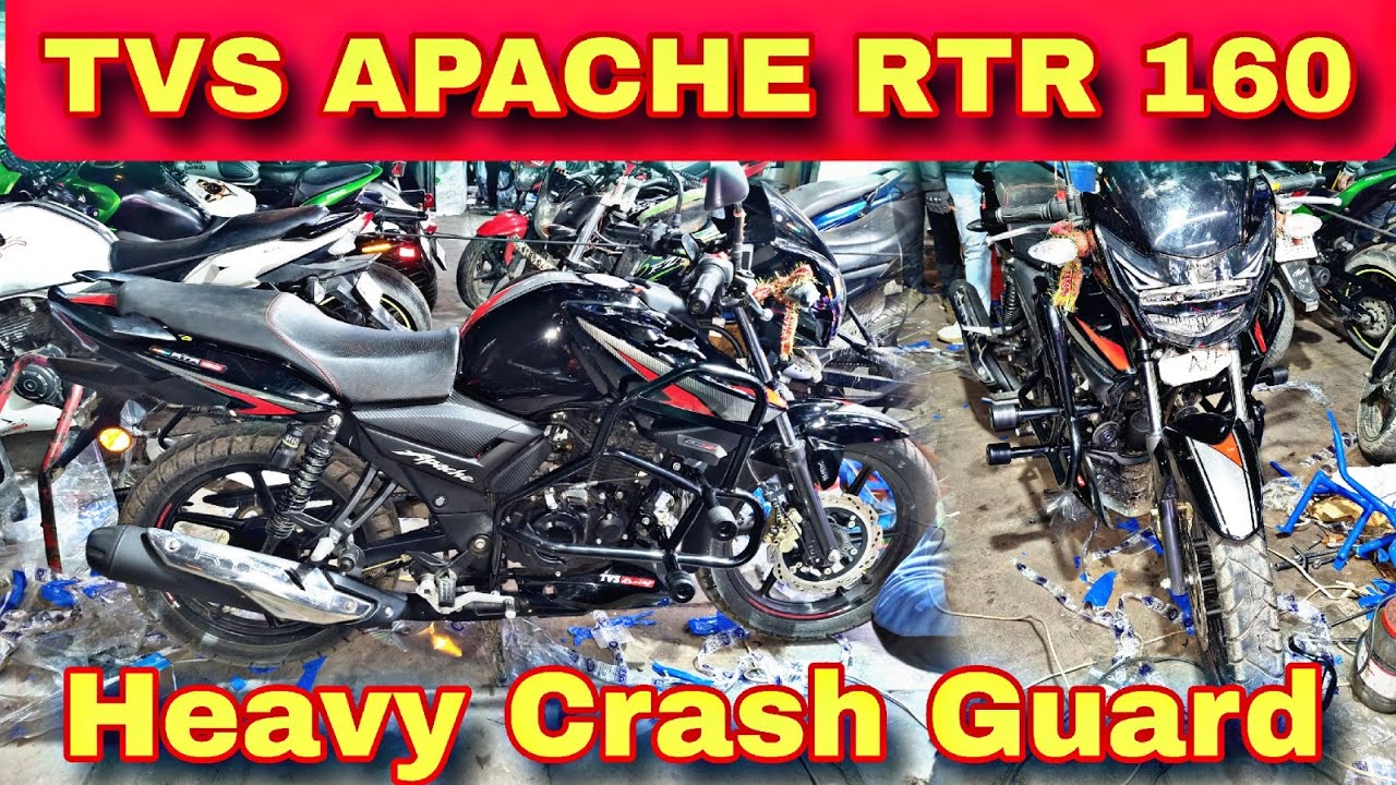 TVS APACHE RTR 160 😎 Heavy Quality Crash Guard 🔥 Plug And Play Modified ⭐ New Model Crash Guard