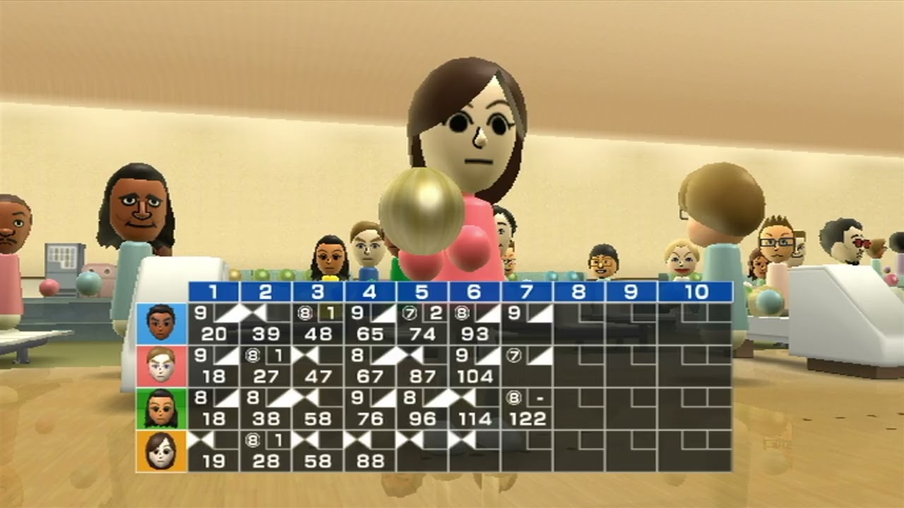 Wii Sports: Bowling 4 Players - Guest A vs Guest B vs Guest D vs Guest F