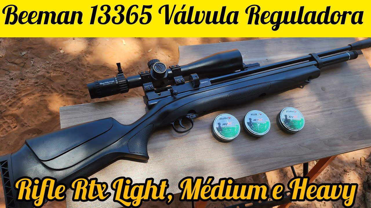 AVALIAÇÃO DE AGRUPAMENTO BEEMAN 13365 VR PRECISÃO IMPRESSIONA CHUMBOS RIFLE RTX LIGTH MEDIUM E HEAVY