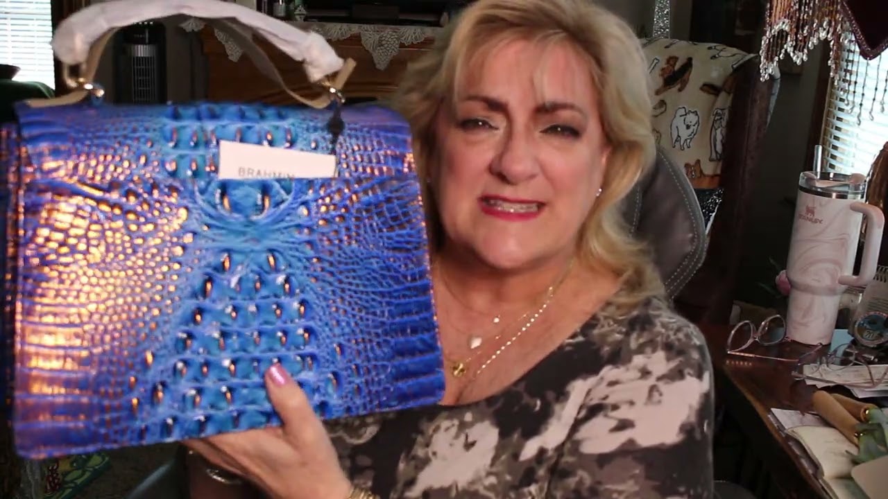 NEW AZURE BLUE BRAHMINS BAG & COSMETIC POUCH, AND M GEMI SHOES PART 1