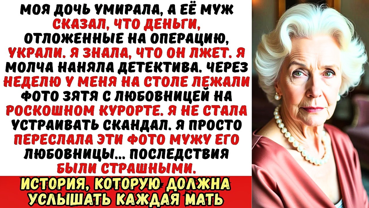 Зять украл деньги на лечение дочери и уехал с любовницей. Но он не знал, кому я отправила фото…