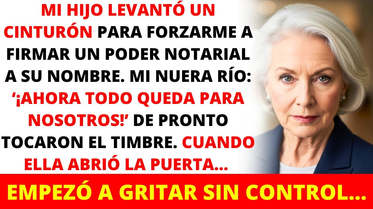 Mi hijo usó un cinturón para presionarme a firmar… “¡Ahora todo será nuestro!”, soltó triunfante...