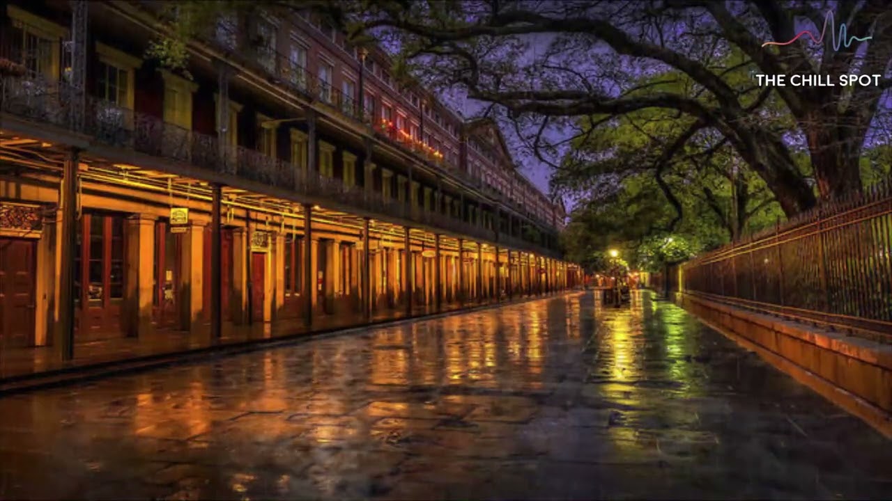 New Orleans Nighttime Meditation | 4K Lofi Jazz Rainy Relaxation at Jackson Square | Chill Vibes
