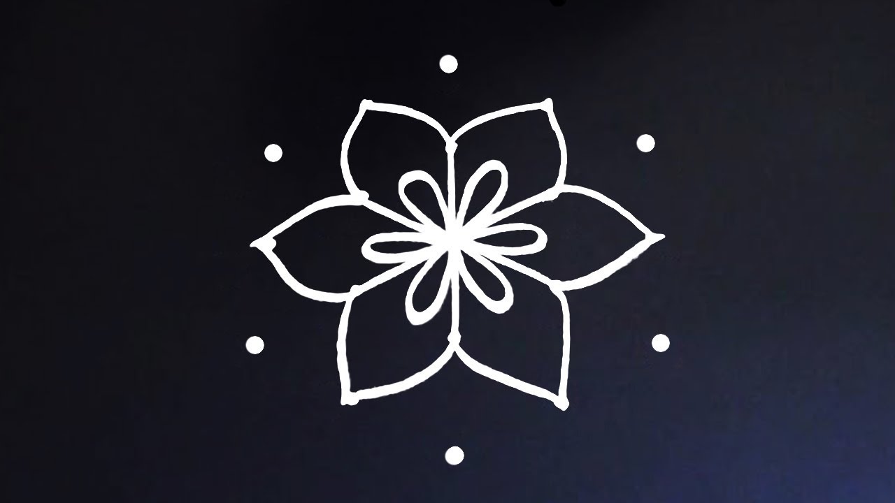 Easy rangoli 3X1 dot | Simple Rangoli designs | Easy rangoli designs | creative Home rangoli designs
