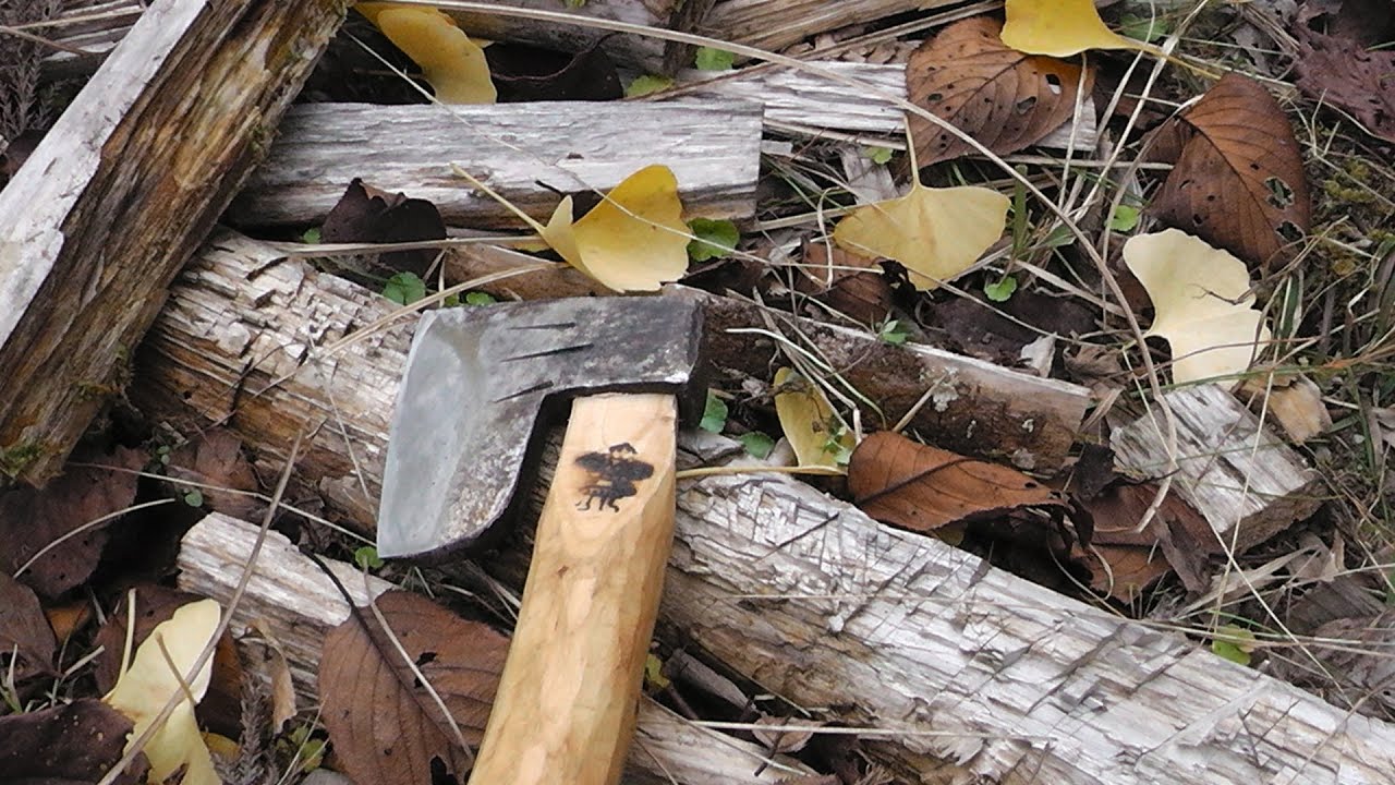 手斧  薪割り 柄付け　 Hatchet restoration No.3 Making a handle   柄付けと試し斬り