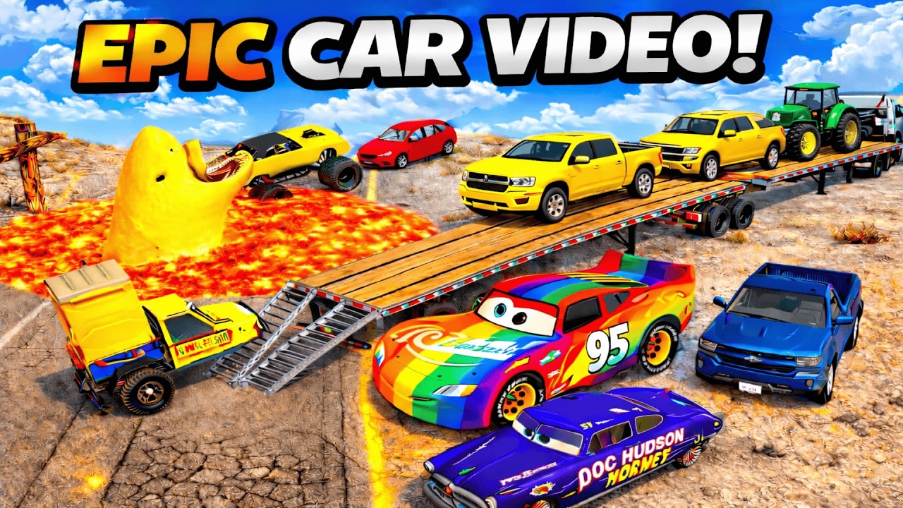 Flatbed Truck vs McQueen?! 😱 Extreme Transport Test #36 | BeamNG.drive