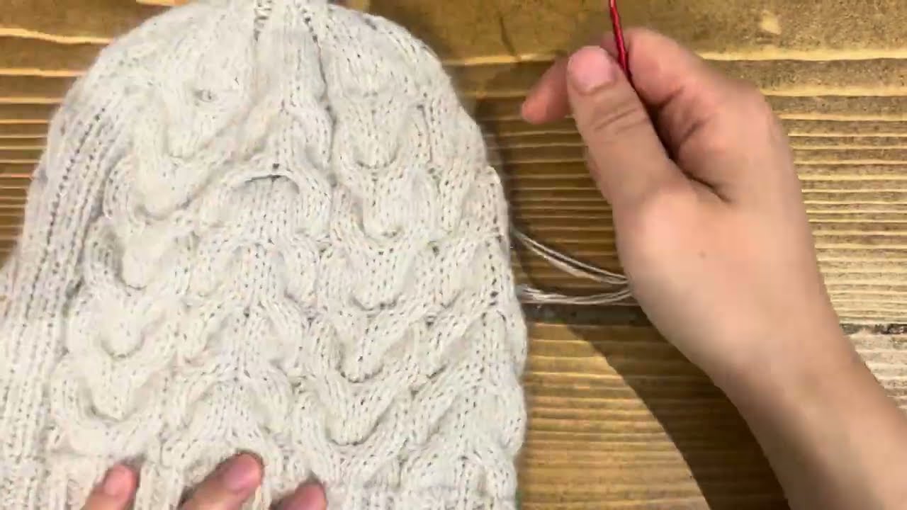 可爱麻花帽编织 | Cable Knit Hat #knitting