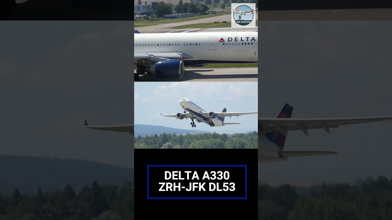 🚀 Delta A330 Takeoff in Zurich ✈️ | ZRH AVIATION 