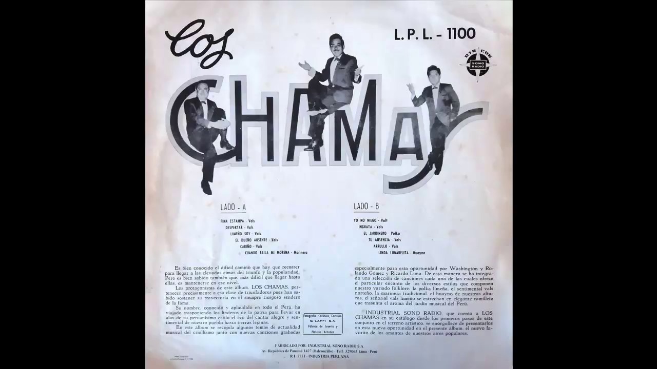Música Peruana. Trío Los Chamas. 