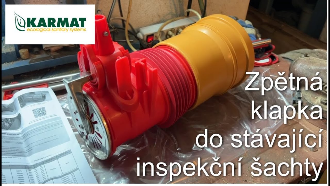 Karmat UZBKW160 zpětná klapka do stávající inspekční šachty (UZBKW110, UZBKW160, UZBKW200)