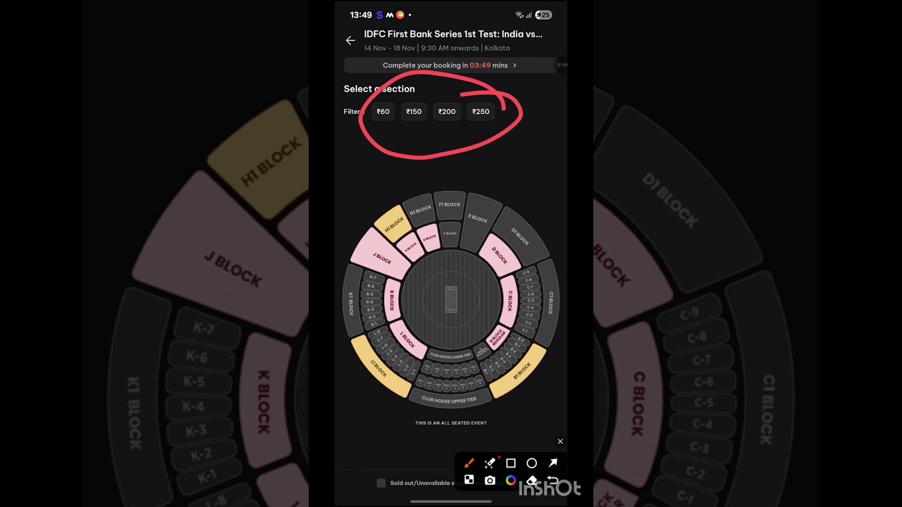  India vs SouthAfrica test ticket online booking 🎟💯 kolkata eden garden test match Ticket booking 💥💯