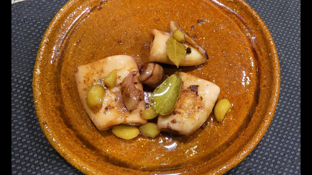 Calamar en aceite, receta de calamar, cocinando con greta