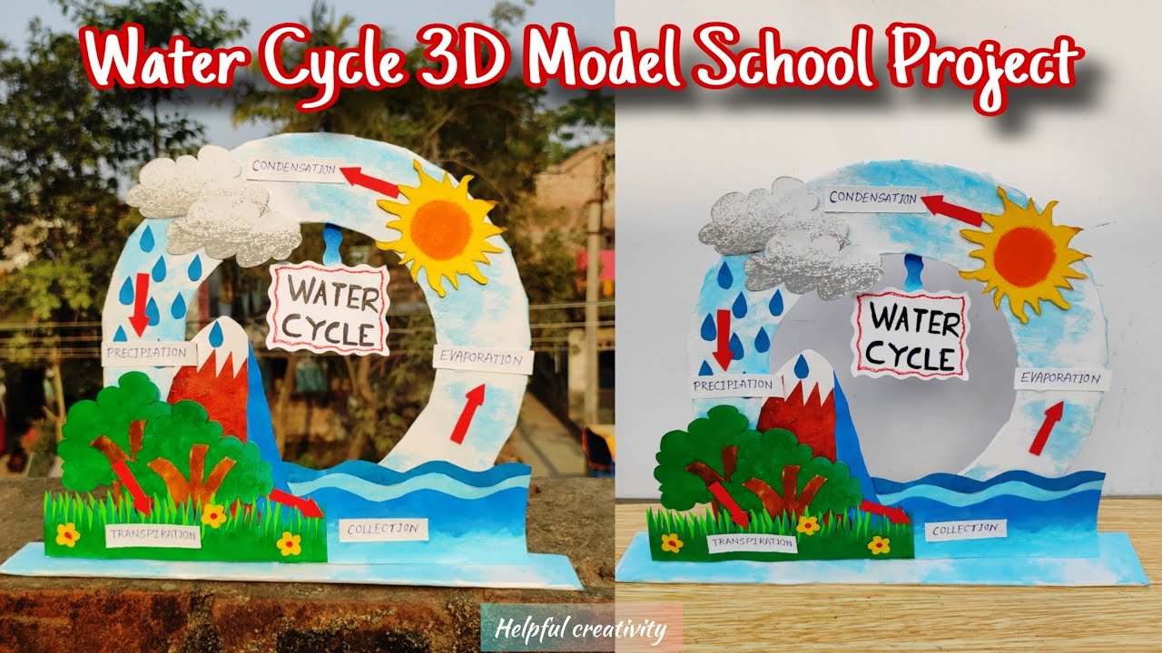 Water Cycle 3D Model School Project/DIY Water Cycle Model Project/Water Cycle 3D Science Project
