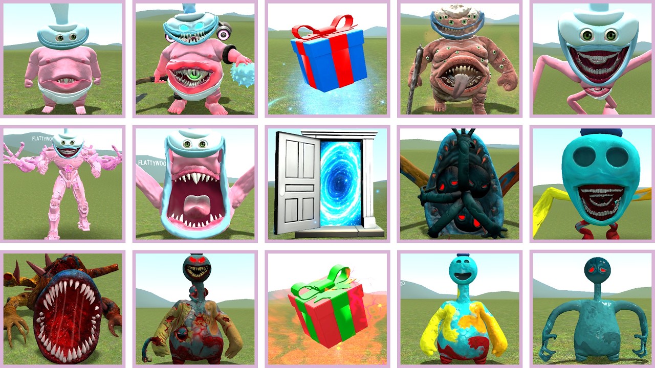 WHO WINS? ALL DOEY MONSTERS VS BINKY DRINKY DARK PALS FAMILY EVOLUTION IN FLATGRASS TALL GMOD