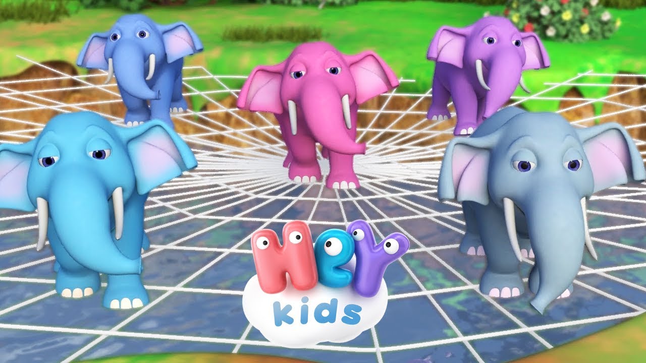 En Elefant Kom Marsjerende + karaoke 🐘 Barnesanger på Norsk  | HeyKids