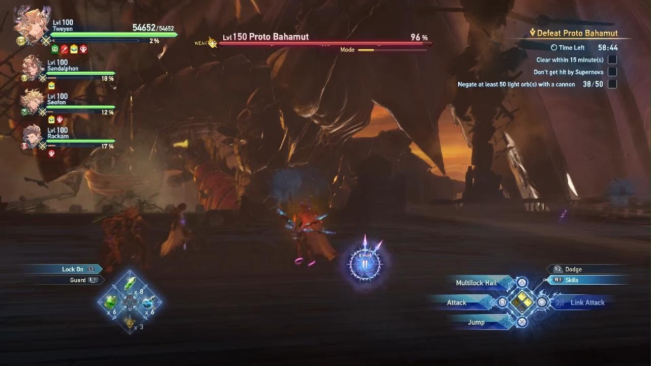 Granblue Fantasy: Relink Tweyen Gameplay vs Proto Bahamut