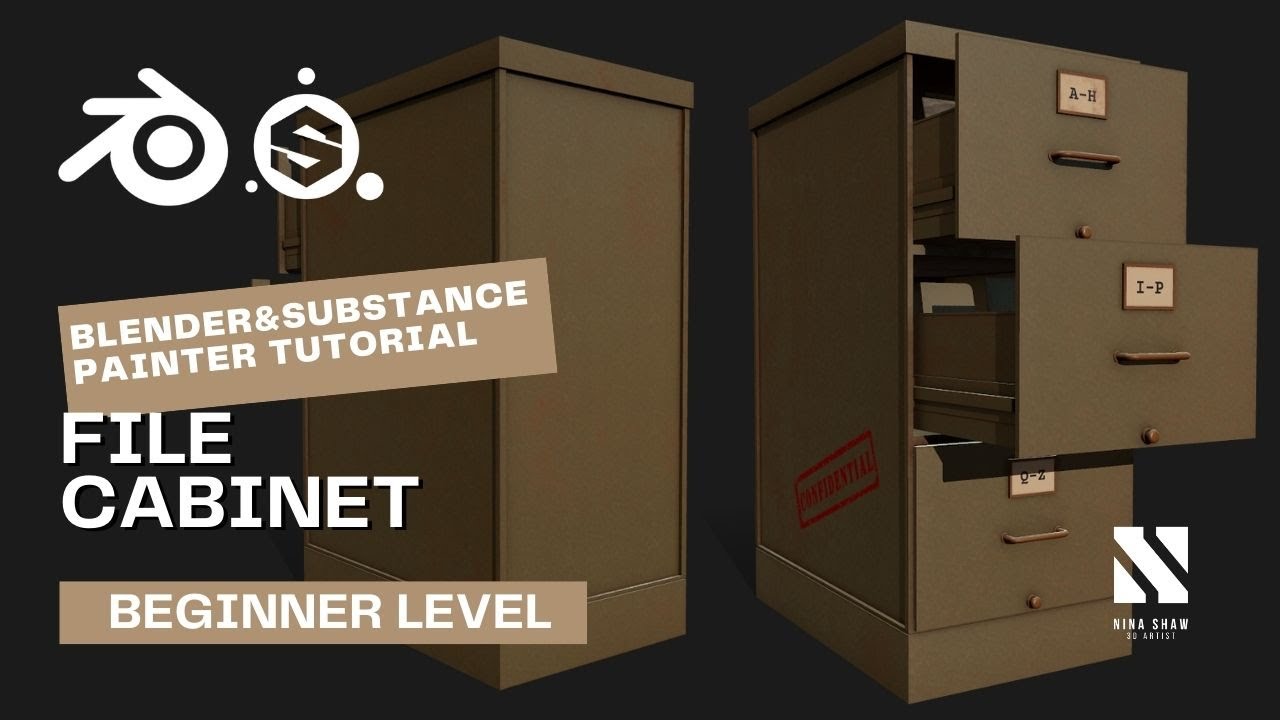 Game Asset File Cabinet | Blender/SubstancePainter