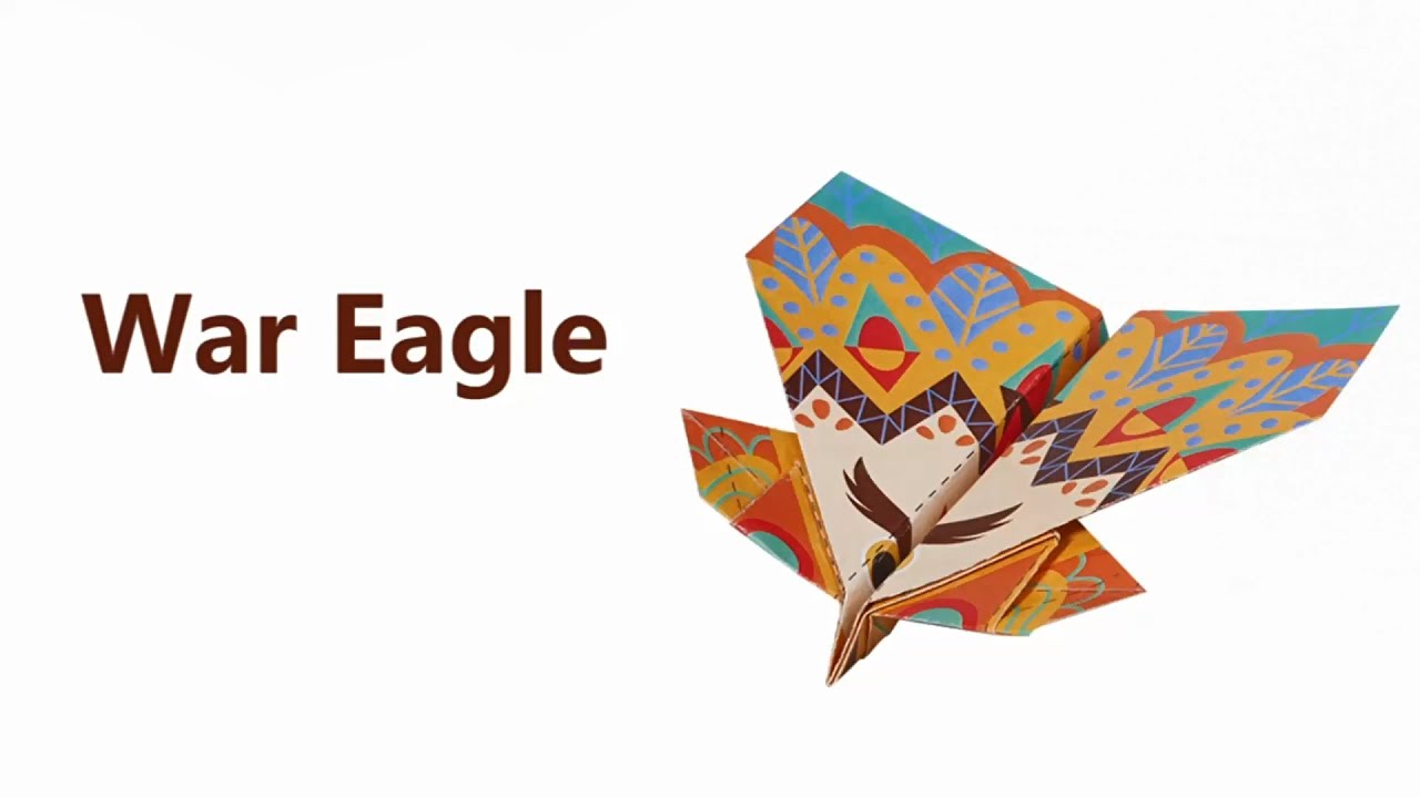 War Eagle Origami for Kids 🦅 Flying Paper Craft Tutorial | JoyCat DIY & Learning Through Play