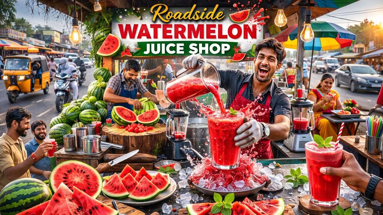 Watermelon Juice | Making process 🤩 #youtubeshorts #chill #nature #health 