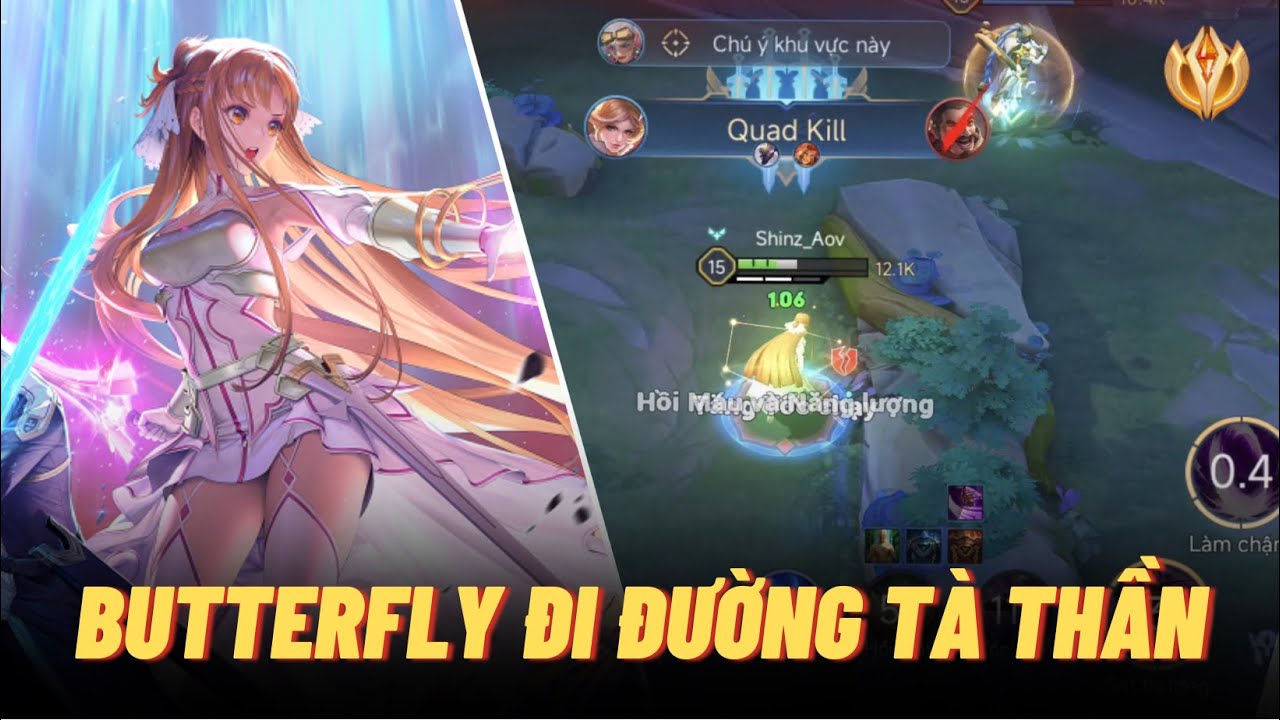 icyfoxx cầm Butterfly - Stacia đi đường tà thần ăn liên tiếp 2 Quadkill cực xanh | Liên quân mobile