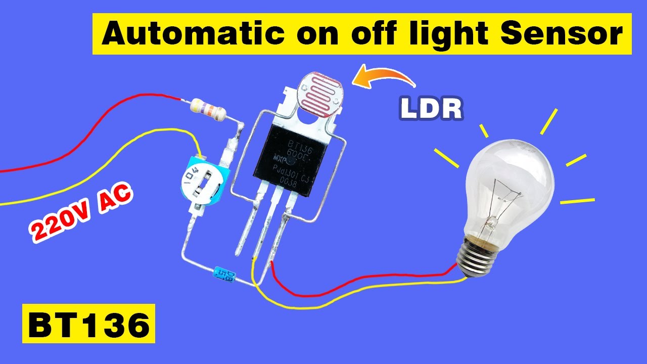 Automatic on off Switch for lights, Electronic project with LDR