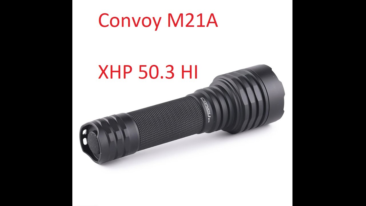 Распаковка тест на нагрев фонаря Convoy M21A XHP 50.3 HI