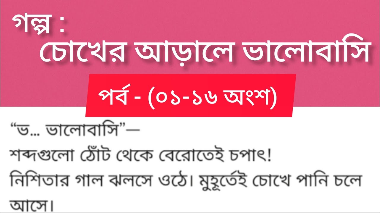 গল্প ❤️ চোখের আড়ালে ভালোবাসি পর্ব ০১-১৬। অসাধারণ একটি বাংলা গল্প। Bangla audio Golpo। motivational 