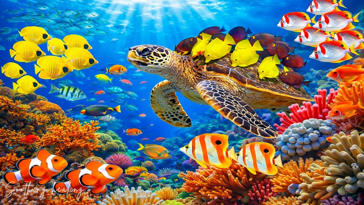 Успокаивающая фортепианная музыка для глубокого сна и снятия тревоги 🐠 Подводные тропические рыбки,