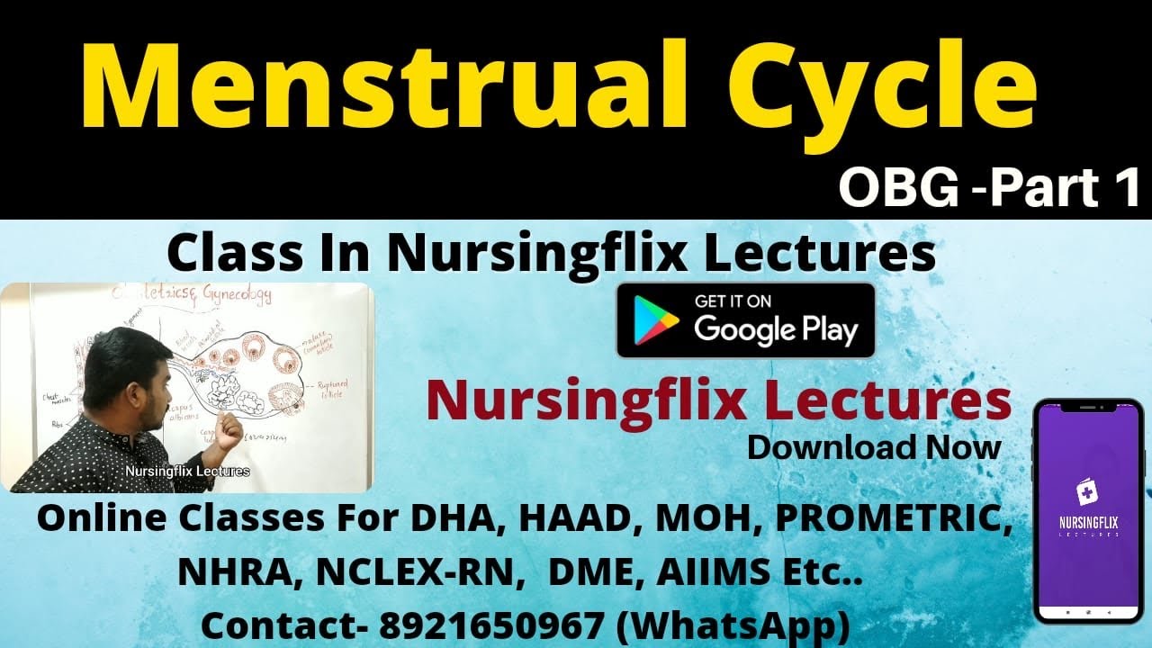 Menstrual Cycle -OBG Class Part-1 in Nursingflix Lectures App(Available on Play store)