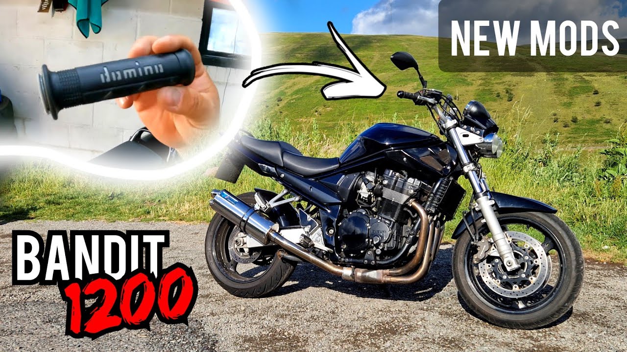 WEIGHTED Bar Ends & New GRIPS For The SUZUKI Bandit 1200!