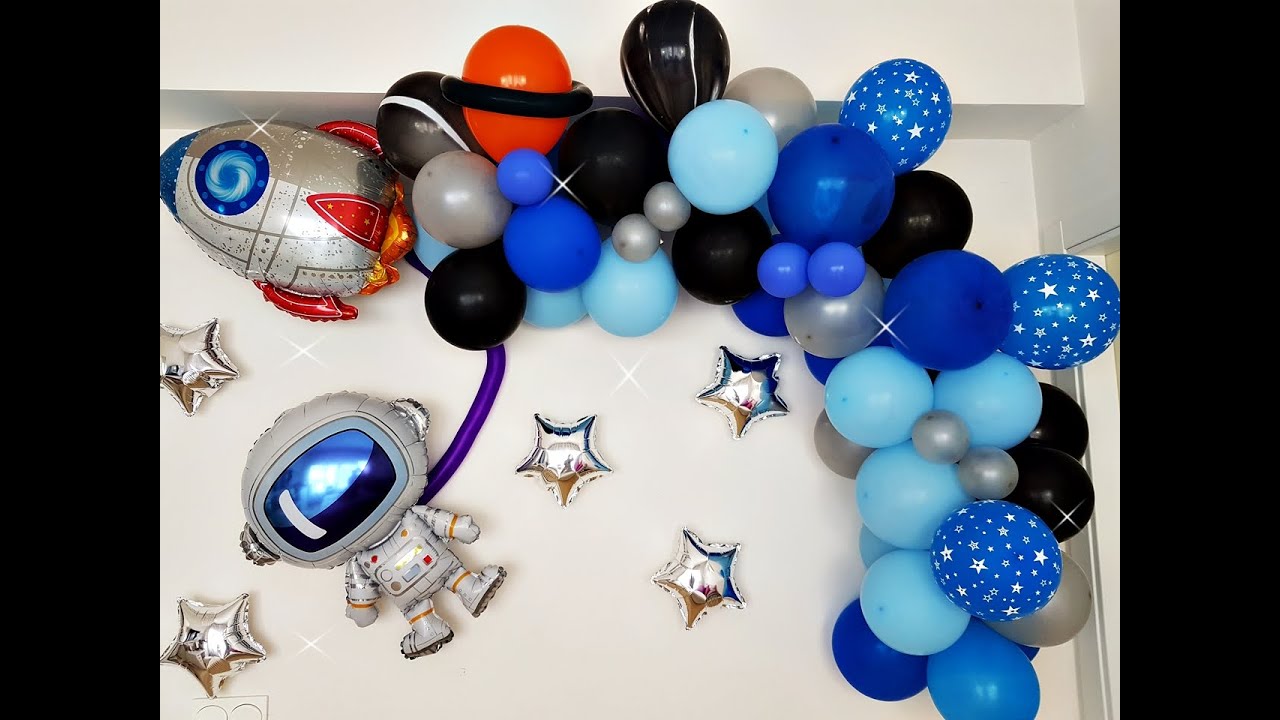 Decoración con globos del espacio😃 /decoration balloons astronaut and rocket
