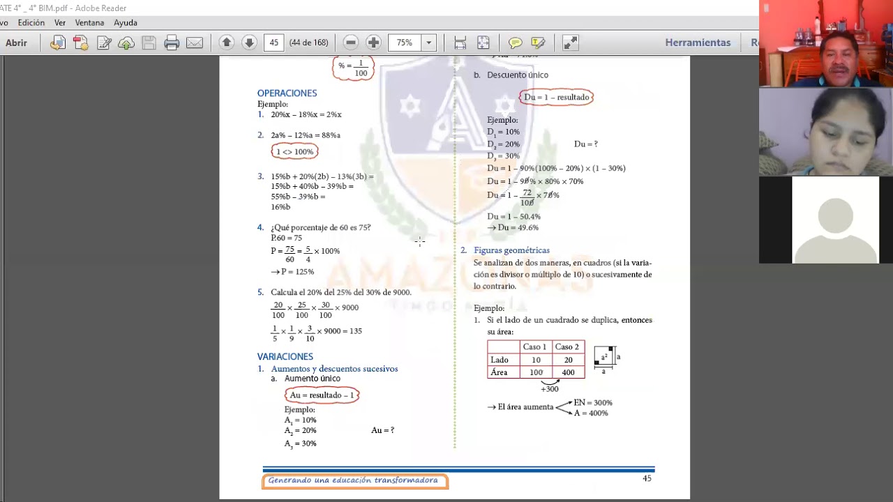 PORCENTAJES ARITMETICA 4TO
