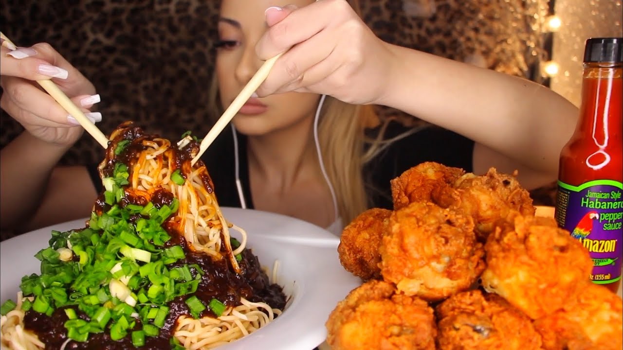 AŞIRI ACI SOSLU TAVUK VE SİYAH FASULYE SOSLU NOODLE  | HABANERO BİBERLİ SOS | TÜRKÇE ASMR