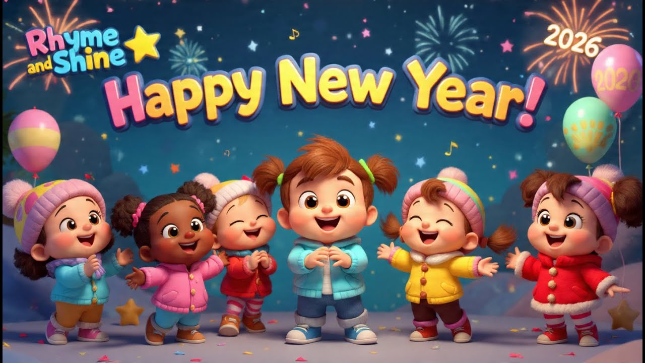 We Wish You a Happy New Year 🎉 | Kids Rhyme & Action Song | Happy New Year Song for Kids 🎆
